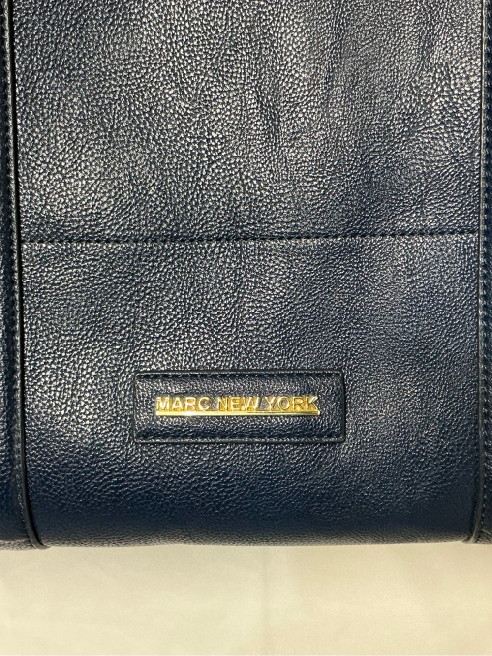 Marc New York Navy Leather Tote with Gold Charm - Picture 2 of 15